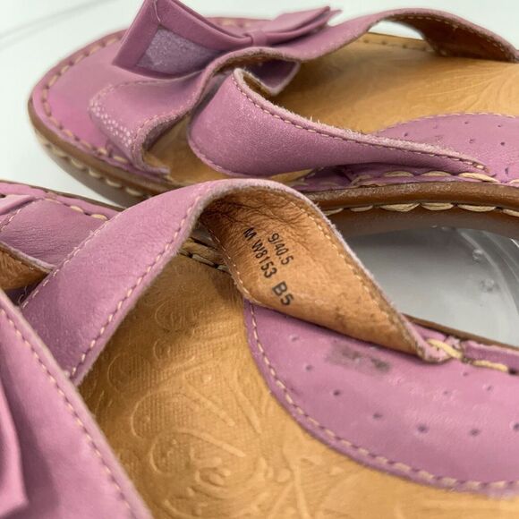 Born Women's Slide Sandal Size 9 Lavender Purple Strappy  Bow Casual Comfy Flat - Picture 8 of 15